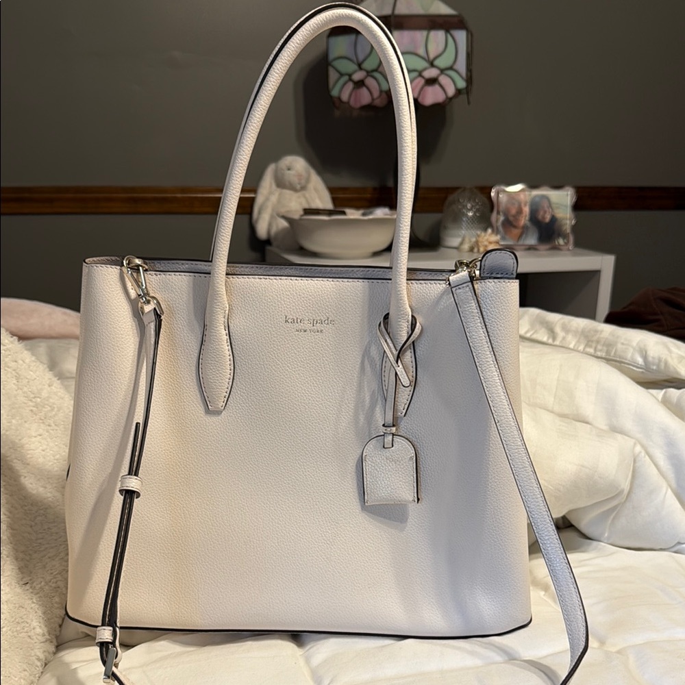 Kate Spade White Leather Tote Bag